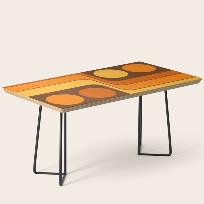 Retro 70s Style Geometric Design 747 Scandi Autumn Coffee Table Gallery Image 1