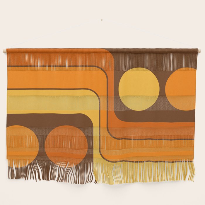 Retro 70s Style Geometric Design 747 Scandi Autumn Wall Hanging Gallery Image 1