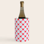 Red love heart checkered pattern Wine Chiller Gallery Image 1