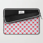 Red love heart checkered pattern Laptop Sleeve Gallery Image 2
