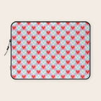 Red love heart checkered pattern Laptop Sleeve Gallery Image 1