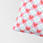 Red love heart checkered pattern Pillow Sham Gallery Image 4