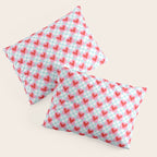 Red love heart checkered pattern Pillow Sham Gallery Image 3