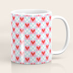 Red love heart checkered pattern Coffee Mug Gallery Image 1