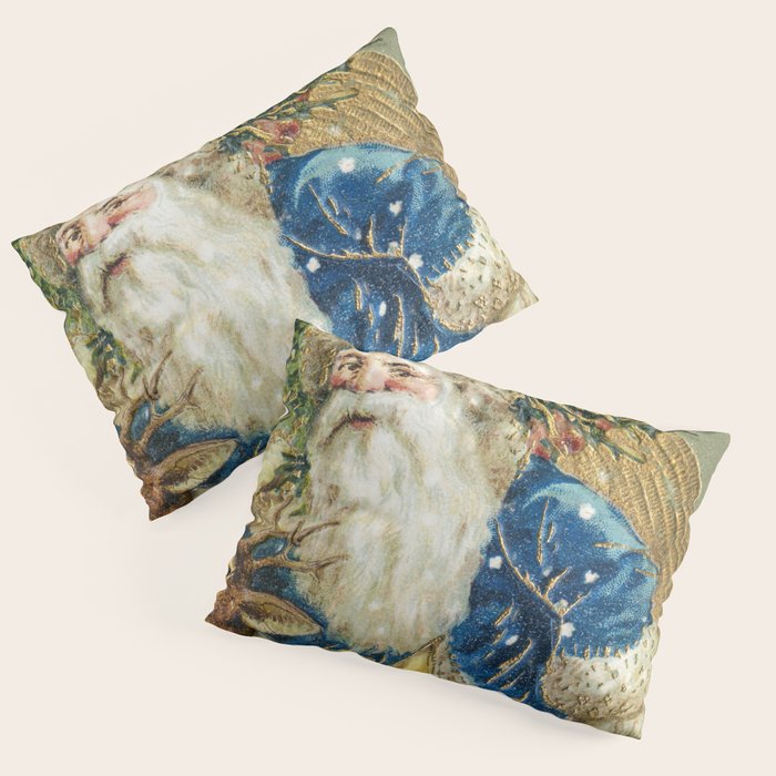 A Merry Christmas 1900 Father Christmas Festive Vintage Santa Antique Art Pillow Sham Gallery Image 1