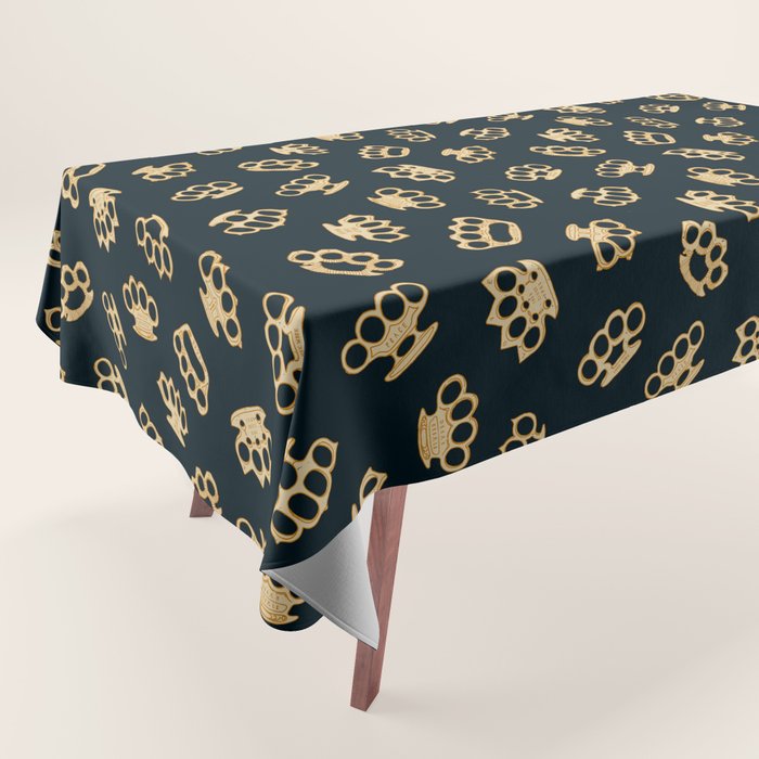 Brass Knuckles With Good Thoughts Tablecloth Gallery Image 1