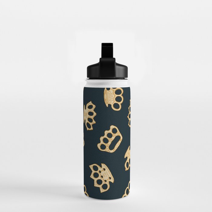 Brass Knuckles With Good Thoughts Water Bottle Gallery Image 2