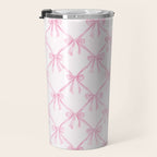 Pastel Pink Bows Coquette Aesthetic Vintage Romantic Feminine Preppy Bedroom Travel Mug Gallery Image 3