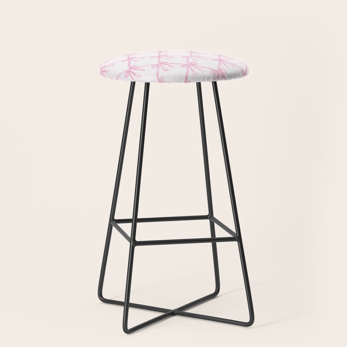 Pastel Pink Bows Coquette Aesthetic Vintage Romantic Feminine Preppy Bedroom Stool Gallery Image 1