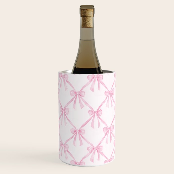 Pastel Pink Bows Coquette Aesthetic Vintage Romantic Feminine Preppy Bedroom Wine Chiller Gallery Image 2