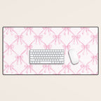 Pastel Pink Bows Coquette Aesthetic Vintage Romantic Feminine Preppy Bedroom Desk Mat Gallery Image 1