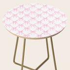 Pastel Pink Bows Coquette Aesthetic Vintage Romantic Feminine Preppy Bedroom Side Table Gallery Image 2
