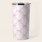 Pastel Pink Bows Coquette Aesthetic Vintage Romantic Feminine Preppy Bedroom Travel Mug Gallery Image 1