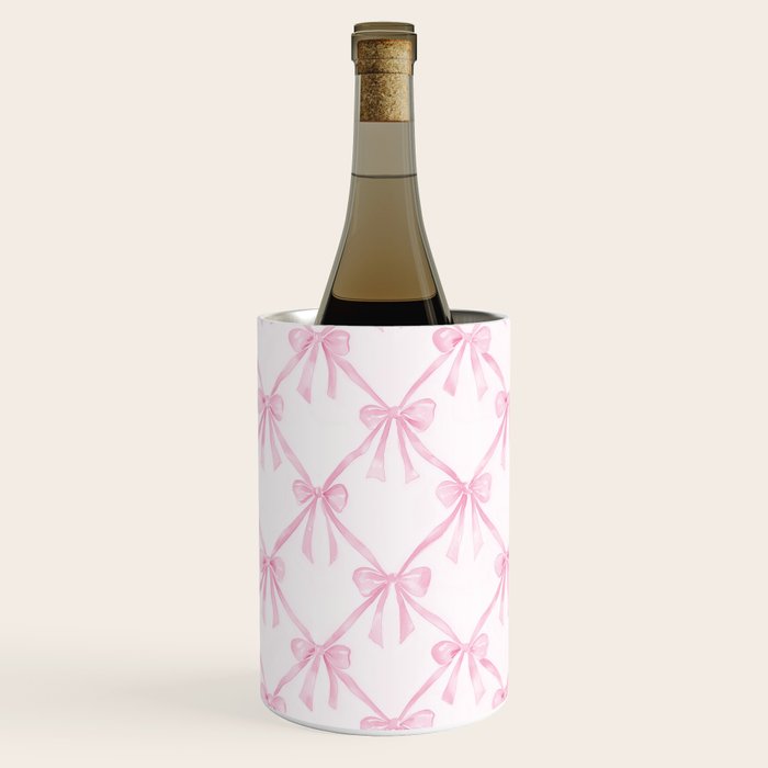 Pastel Pink Bows Coquette Aesthetic Vintage Romantic Feminine Preppy Bedroom Wine Chiller Gallery Image 3