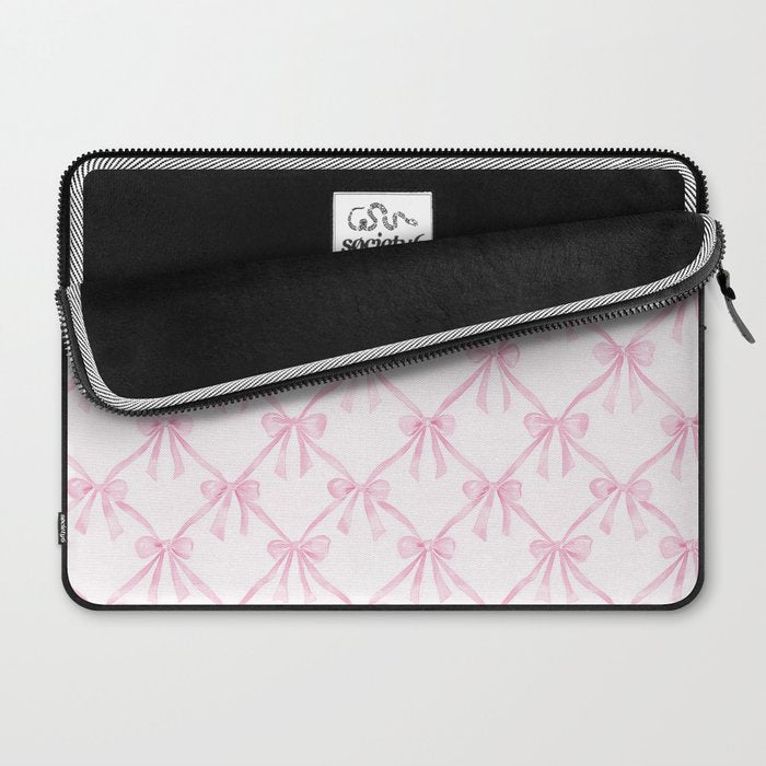 Pastel Pink Bows Coquette Aesthetic Vintage Romantic Feminine Preppy Bedroom Laptop Sleeve Gallery Image 2