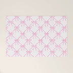 Pastel Pink Bows Coquette Aesthetic Vintage Romantic Feminine Preppy Bedroom Welcome Mat Gallery Image 1