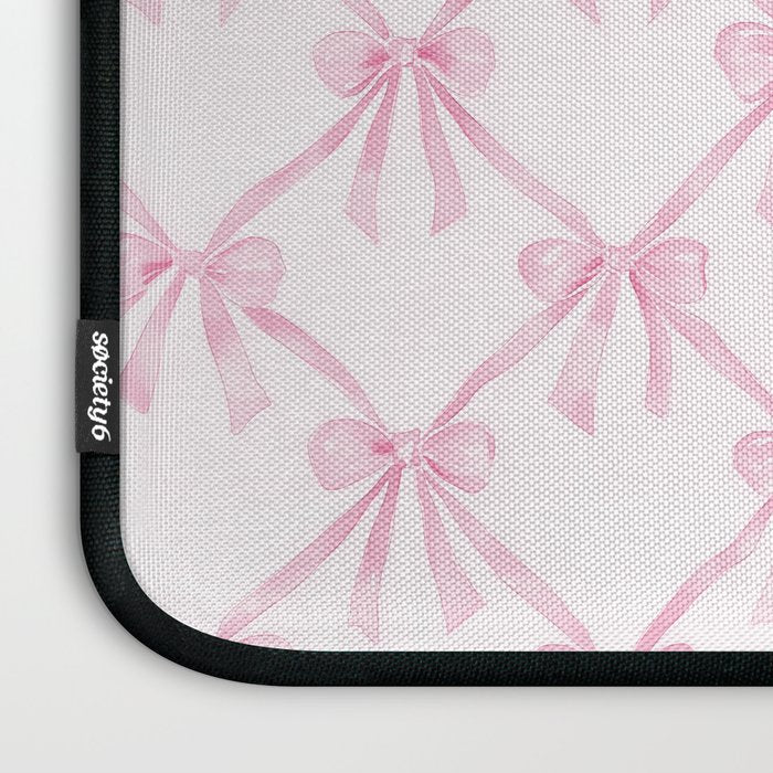 Pastel Pink Bows Coquette Aesthetic Vintage Romantic Feminine Preppy Bedroom Laptop Sleeve Gallery Image 3