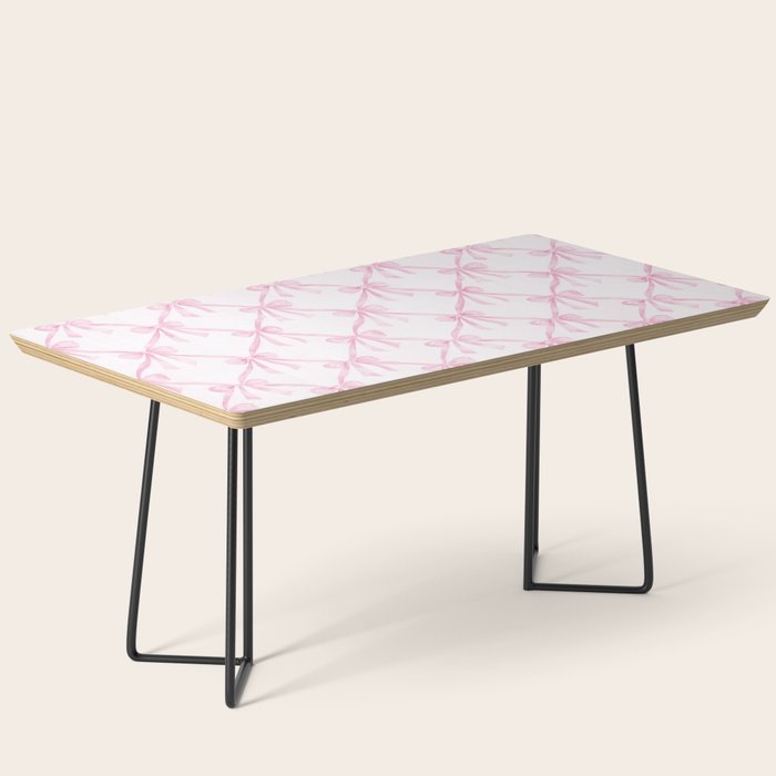 Pastel Pink Bows Coquette Aesthetic Vintage Romantic Feminine Preppy Bedroom Coffee Table Gallery Image 1