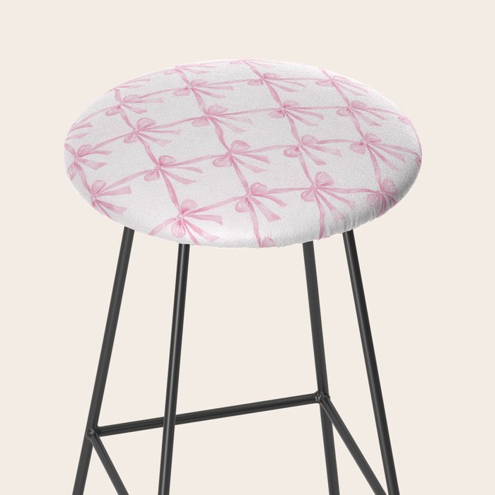 Pastel Pink Bows Coquette Aesthetic Vintage Romantic Feminine Preppy Bedroom Stool Gallery Image 2