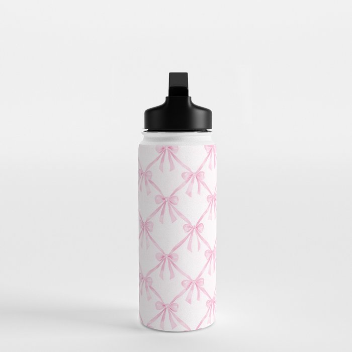 Pastel Pink Bows Coquette Aesthetic Vintage Romantic Feminine Preppy Bedroom Water Bottle Gallery Image 3
