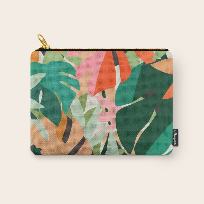 Tropical leaves in the jungle Carry All Pouch Gallery Image 1