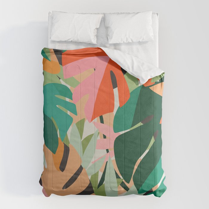 Tropical leaves in the jungle Comforter Gallery Image 6