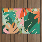 Tropical leaves in the jungle Outdoor Rug Gallery Image 1