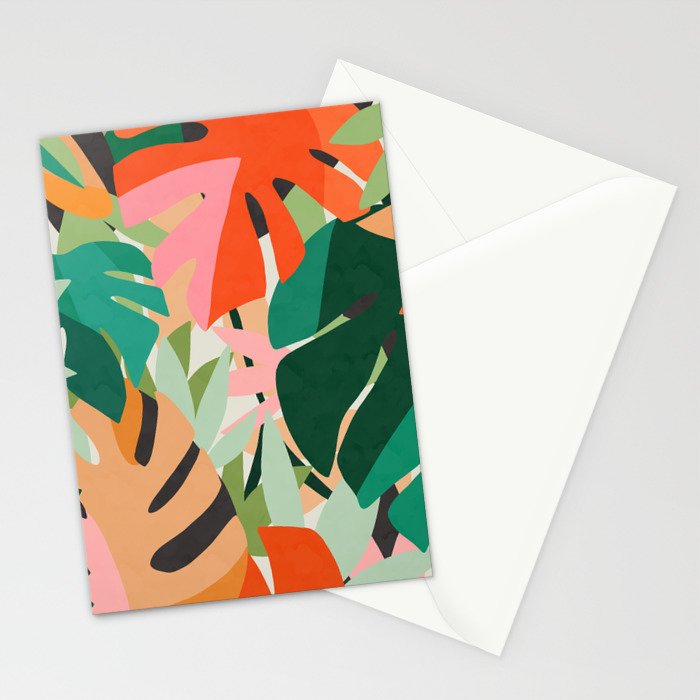 Tropical leaves in the jungle Stationery Card Gallery Image 2