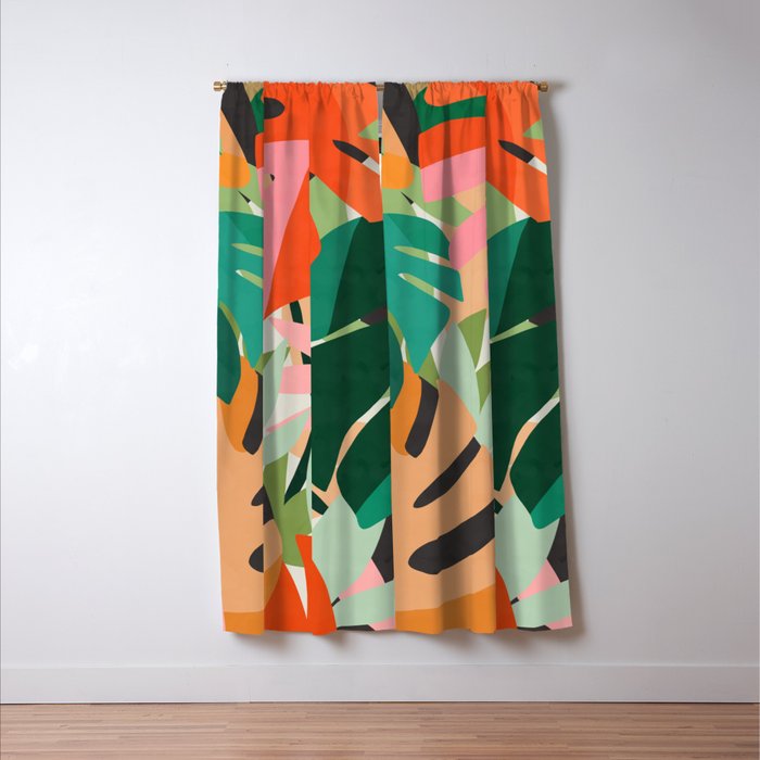 Tropical leaves in the jungle Window Curtain Gallery Image 3