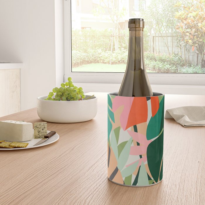 Tropical leaves in the jungle Wine Chiller Gallery Image 4