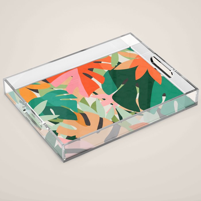 Tropical leaves in the jungle Acrylic Tray Gallery Image 1