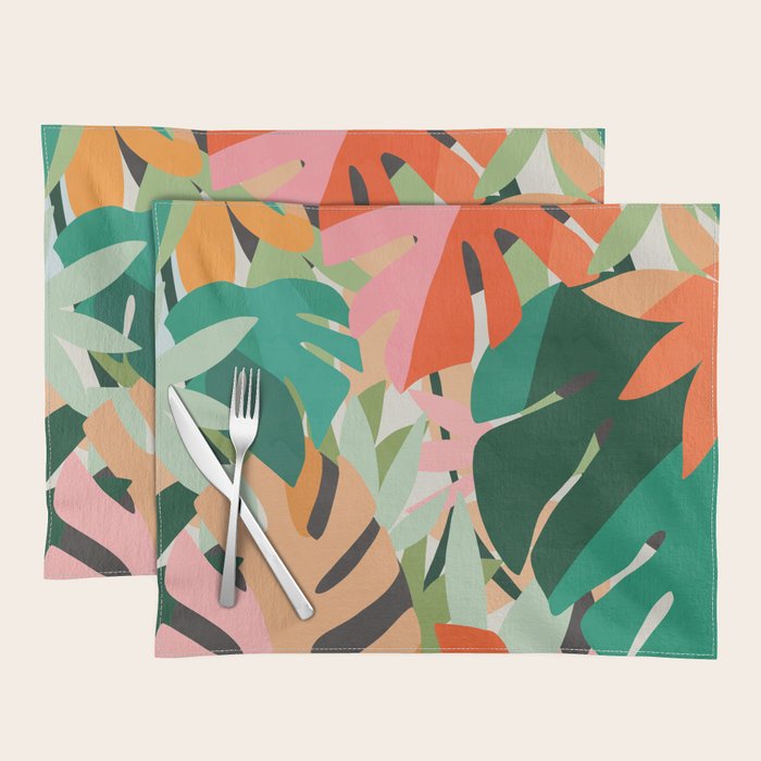 Tropical leaves in the jungle Placemat Gallery Image 1