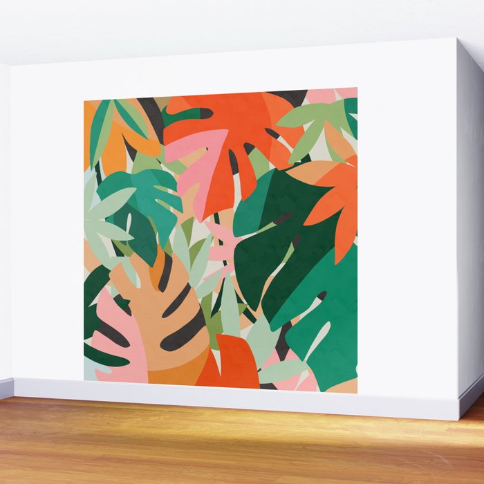 Tropical leaves in the jungle Wall Mural Gallery Image 2