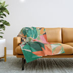 Tropical leaves in the jungle Throw Blanket Gallery Image 1
