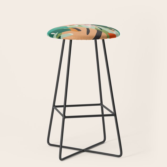 Tropical leaves in the jungle Stool Gallery Image 1