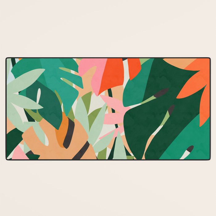 Tropical leaves in the jungle Desk Mat Gallery Image 3