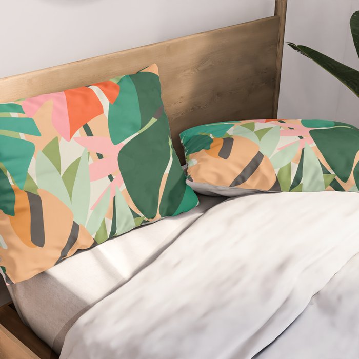 Tropical leaves in the jungle Pillow Sham Gallery Image 2