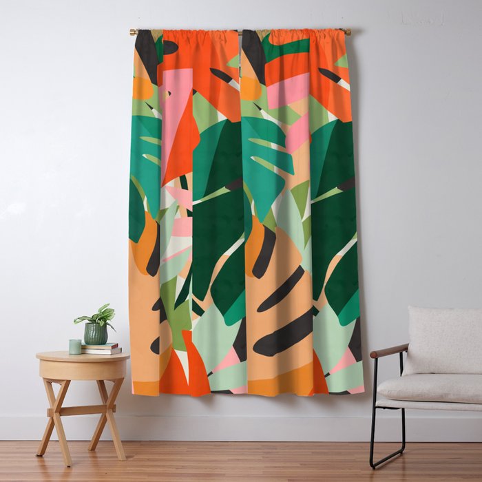 Tropical leaves in the jungle Window Curtain Gallery Image 5