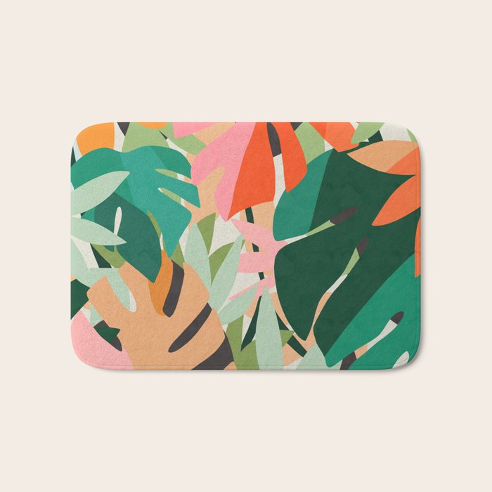 Tropical leaves in the jungle Bath Mat Gallery Image 1