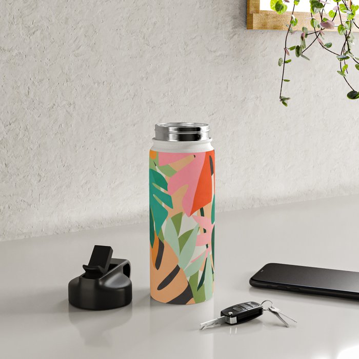 Tropical leaves in the jungle Water Bottle Gallery Image 4