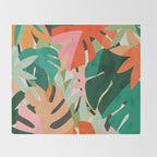Tropical leaves in the jungle Throw Blanket Gallery Image 2