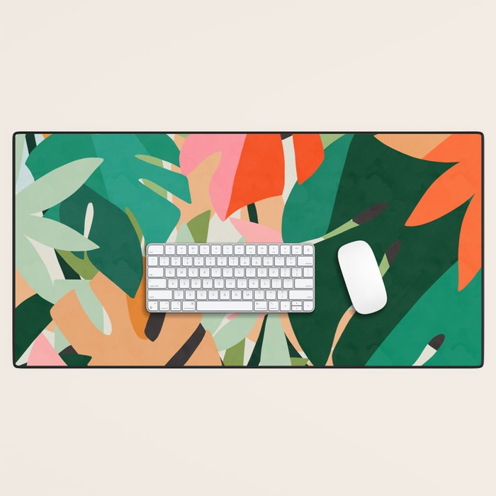 Tropical leaves in the jungle Desk Mat Gallery Image 1