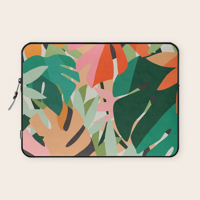 Tropical leaves in the jungle Laptop Sleeve Gallery Image 1