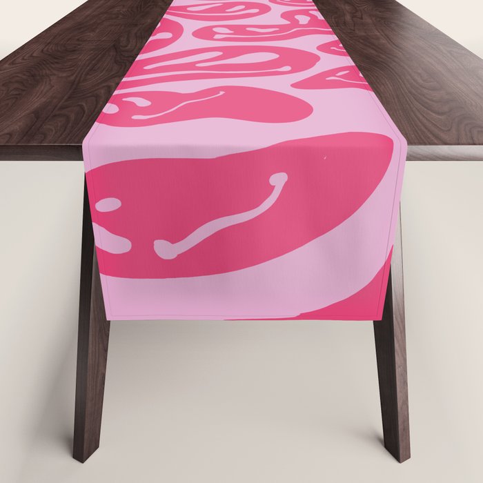 Pink Dripping Smiley Table Runner Gallery Image 1