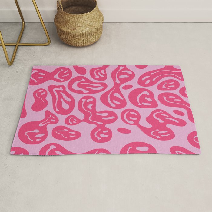 Pink Dripping Smiley Rug Gallery Image 1