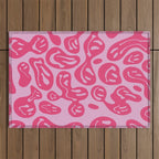 Pink Dripping Smiley Outdoor Rug Gallery Image 1