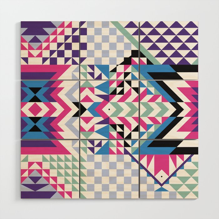 MB2 Tribal geometric Wood Wall Art Gallery Image 1