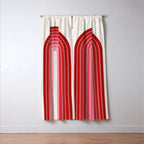 Gradient Arch VI Pink and Red Mid Century Modern Rainbow Window Curtain Gallery Image 3