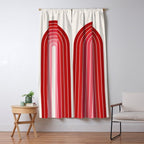 Gradient Arch VI Pink and Red Mid Century Modern Rainbow Window Curtain Gallery Image 5