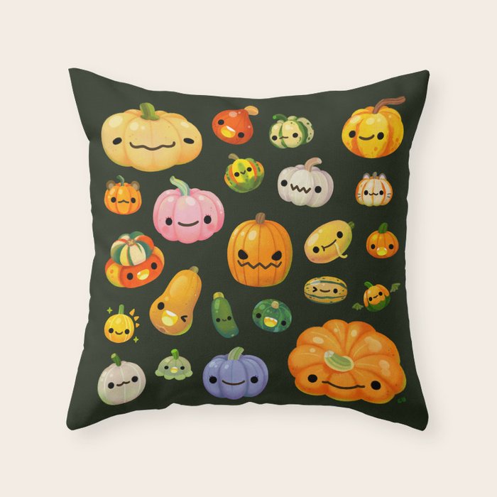 Pumpkin and squash Throw Pillow Gallery Image 1